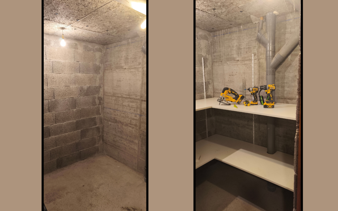 Aménagement d&rsquo;une cave à Lyon : pose d&rsquo;étagères sur mesure