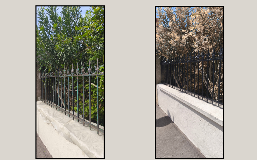 Rénovation et peinture d&rsquo;une grille en fer forgé à Lyon